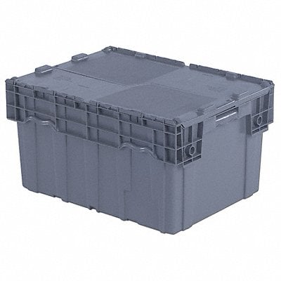 E3402 Attached Lid Container Gray Solid HDPE MPN:FP403 Gray