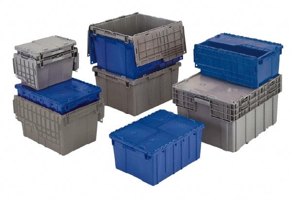 Polyethylene Attached-Lid Storage Tote: 70 lb Capacity MPN:FP03 BLUE