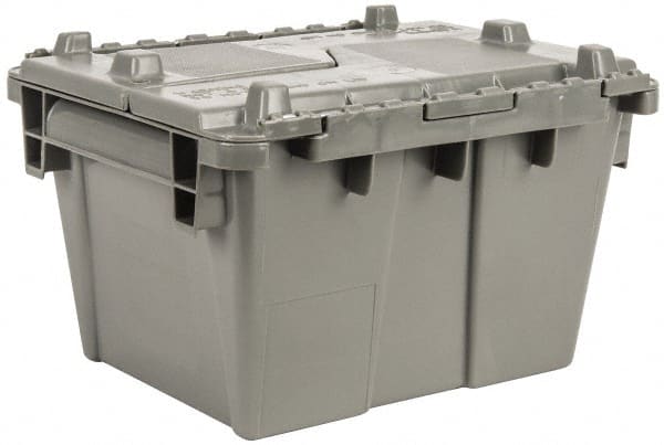 Polyethylene Attached-Lid Storage Tote: 70 lb Capacity MPN:FP03 GREY