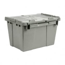 Polyethylene Attached-Lid Storage Tote: 70 lb Capacity MPN:FP06 GREY