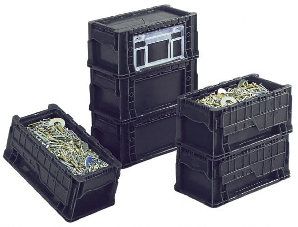 Polyethylene Attached-Lid Storage Tote: 40 lb Capacity MPN:NSOA1408-7 BLK