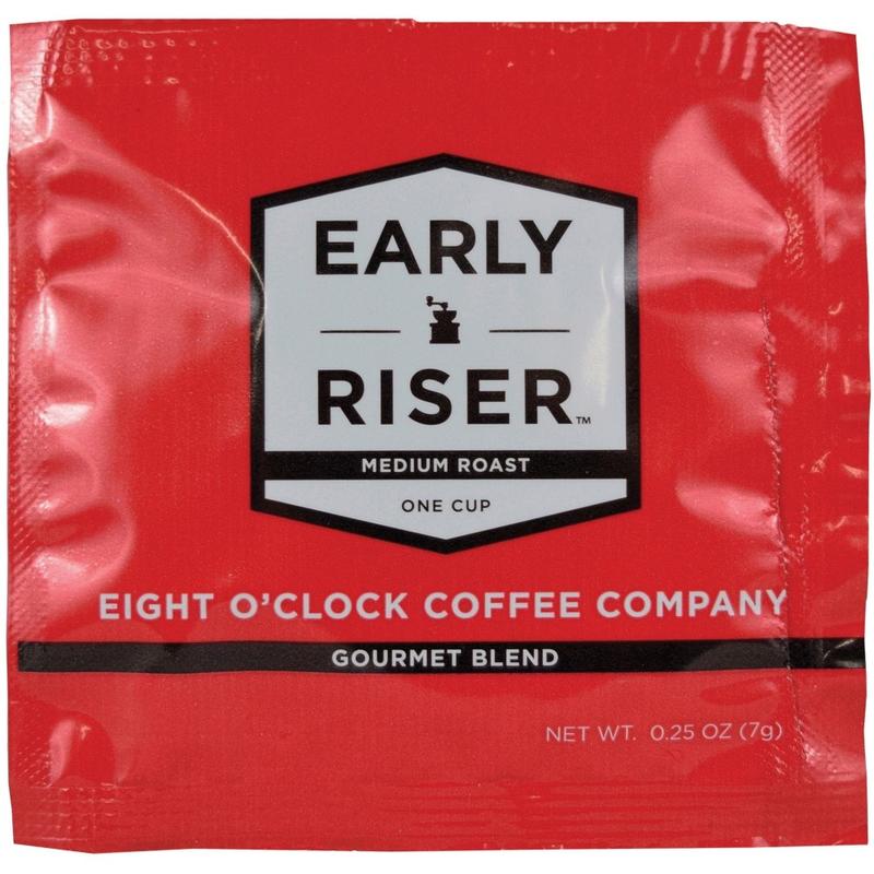 Eight O-Clock Coffee Early Riser Medium Roast Regular Coffee Soft Pouch, Pack Of 200 (Min Order Qty 2) MPN:CCFEOC1R