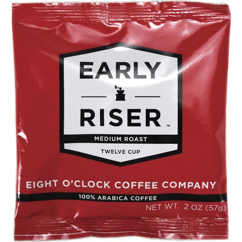 Eight O-Clock Ground Filter Pouch Coffee, 2 Oz, Early Riser, Medium Roast, Case Of 48 Pouches (Min Order Qty 2) MPN:EOC2012R48