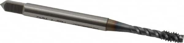 Spiral Flute Tap: #4-40 UNC, 3 Flutes, Bottoming, 2B/3B Class of Fit, Vanadium High Speed Steel, TICN Coated MPN:0135608