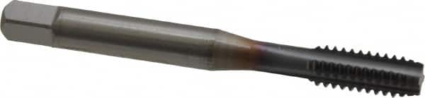 Straight Flute Tap: 1/4-20 UNC, 4 Flutes, Modified Bottoming, 2B Class of Fit, Powdered Metal, TiCN Coated MPN:1005111408