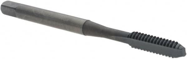 Straight Flute Tap: #6-32 UNC, 2 Flutes, Bottoming, 2B Class of Fit, High Speed Steel, Oxide Coated MPN:1072901