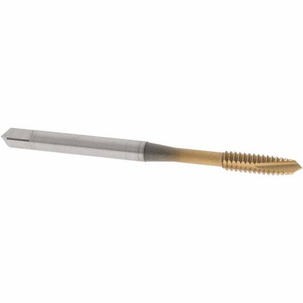 Spiral Point Tap: #6-32 UNC, 3 Flutes, Plug, Vanadium High Speed Steel, TiN Coated MPN:1101500505