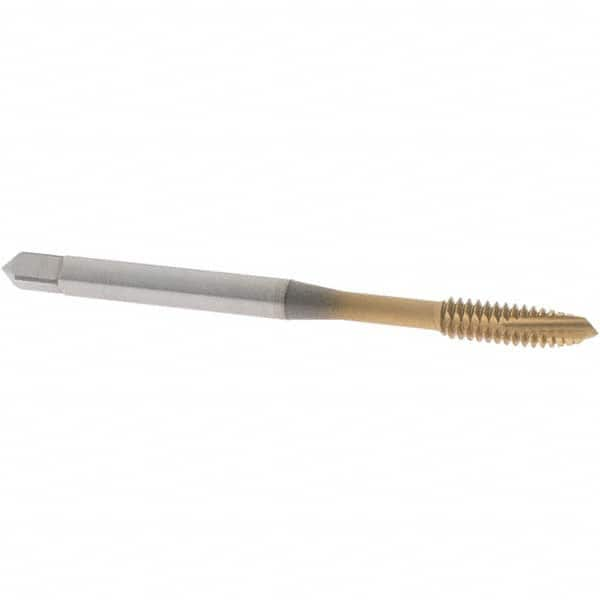 Spiral Point Tap: #6-32 UNC, 3 Flutes, Plug, Vanadium High Speed Steel, TiN Coated MPN:1101500605