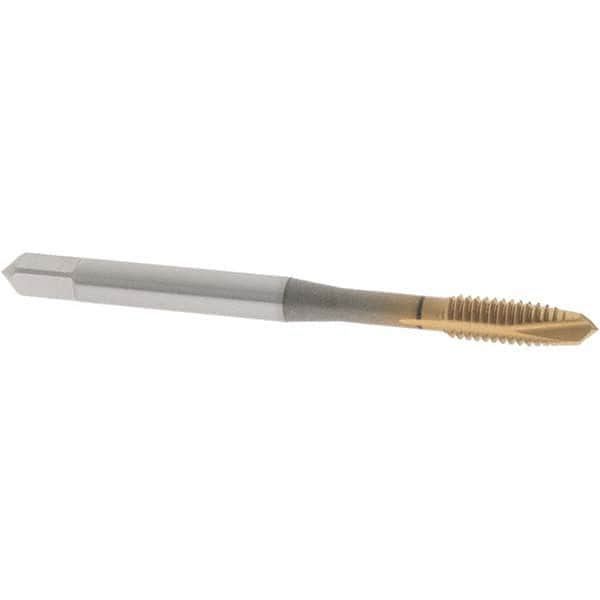 Spiral Point Tap: #8-32 UNC, 3 Flutes, Plug, Vanadium High Speed Steel, TiN Coated MPN:1101501305