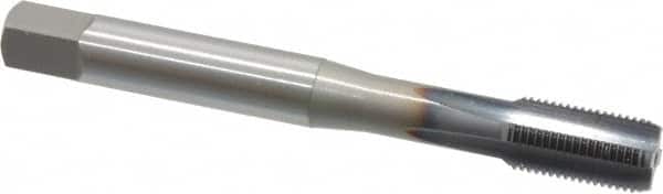 Straight Flute Tap: M10x1.00 Metric Fine, 4 Flutes, Bottoming, Powdered Metal, TiCN Coated MPN:1105200308