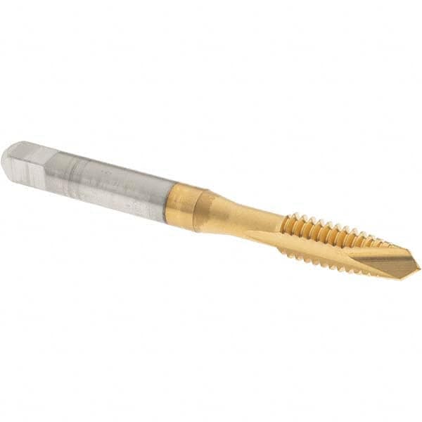 Spiral Point Tap: 1/4-20 UNC, 2 Flutes, Plug, High Speed Steel, TiN Coated MPN:1225005