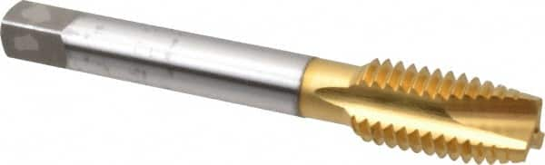 Spiral Point Tap: 1/2-13 UNC, 3 Flutes, Plug, 3B Class of Fit, High Speed Steel, TiN Coated MPN:1232405