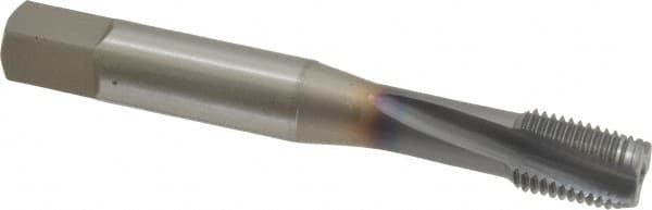 Spiral Flute Tap: 3/8-24 UNF, 3 Flutes, Modified Bottoming, 3B Class of Fit, Powdered Metal, TICN Coated MPN:1305712308