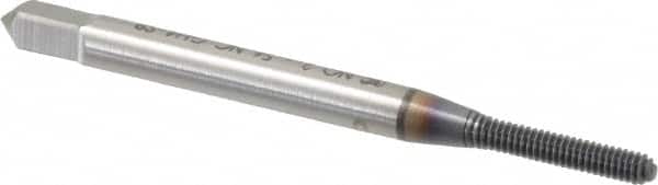 Thread Forming Tap: #2-56 UNC, Bottoming, Powdered Metal High Speed Steel, TiCN Coated MPN:1405001008