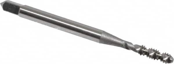 Spiral Flute Tap: #4-40 UNC, 2 Flutes, Bottoming, 2B/3B Class of Fit, High Speed Steel, Bright/Uncoated MPN:1406500