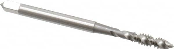 Spiral Flute Tap: #6-32 UNC, 2 Flutes, Plug, 2B Class of Fit, High Speed Steel, Bright/Uncoated MPN:1412400