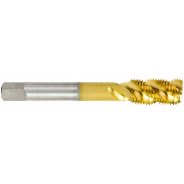 Spiral Flute Tap: 3/4-10 UNC, 4 Flutes, Bottoming, High Speed Steel, TIN Coated MPN:1433705
