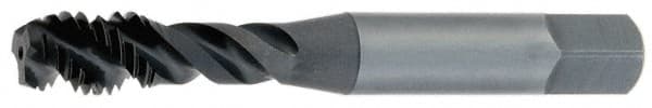 Spiral Flute Tap: #6-32 UNC, 2 Flutes, Modified Bottoming, 2B Class of Fit, Vanadium High Speed Steel, TIN Coated MPN:1732205