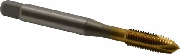 Spiral Point Tap: 1/4-28 UNF, 3 Flutes, Plug, 3B Class of Fit, Vanadium High Speed Steel, TiN Coated MPN:1740705