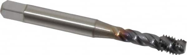 Spiral Flute Tap: M6x1.00 Metric, 3 Flutes, Bottoming, 6H Class of Fit, Cobalt, TICN Coated MPN:1756008