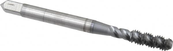 Spiral Flute Tap: M5x0.80 Metric Coarse, 3 Flutes, Bottoming, 6H Class of Fit, High Speed Steel, TICN Coated MPN:1985808