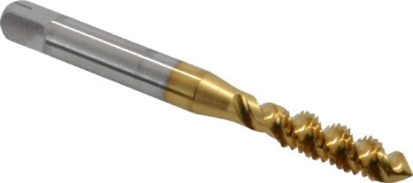 Spiral Flute Tap: M6x1.00 Metric Coarse, 3 Flutes, Plug, 6H Class of Fit, High Speed Steel, TIN Coated MPN:1986005