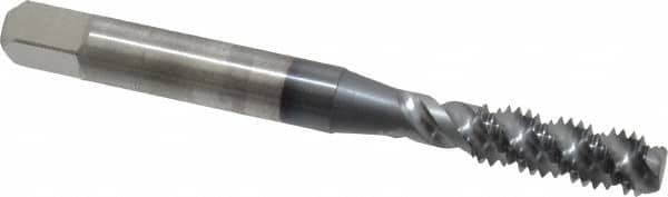 Spiral Flute Tap: M6x1.00 Metric Coarse, 3 Flutes, Bottoming, 6H Class of Fit, High Speed Steel, TICN Coated MPN:1986108