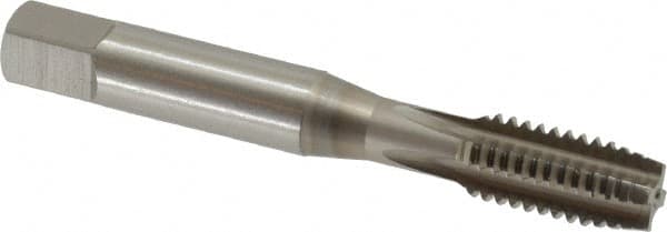 Straight Flute Tap: 3/8-16 UNC, 4 Flutes, Plug, 2B Class of Fit, Vanadium High Speed Steel, Nitride Coated MPN:2494303