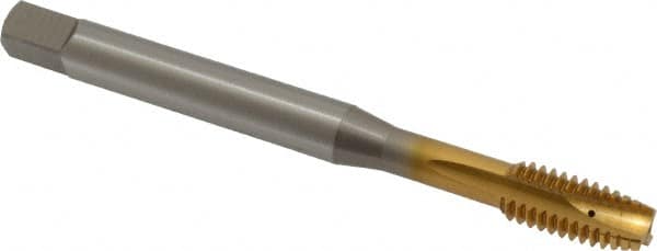 Spiral Point Tap: 5/16-18 UNC, 3 Flutes, Plug, 2B Class of Fit, Vanadium High Speed Steel, TiN Coated MPN:2630805