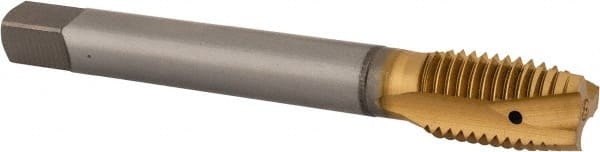 Spiral Point Tap: M16x2.00 Metric Coarse, 3 Flutes, Plug, 6H Class of Fit, Vanadium High Speed Steel, TiN Coated MPN:2692905