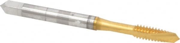 Spiral Point Tap: #10-24 UNC, 2 Flutes, Plug, 2B Class of Fit, High Speed Steel, TiN Coated MPN:2885405