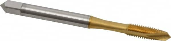 Spiral Point Tap: #10-32 UNF, 2 Flutes, Plug, 2B Class of Fit, High Speed Steel, TiN Coated MPN:2885505