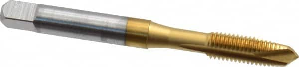 Spiral Point Tap: 1/4-28 UNF, 3 Flutes, Plug, 2B Class of Fit, High Speed Steel, TiN Coated MPN:2885705