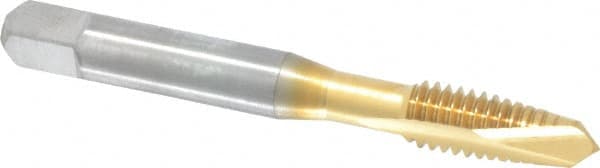 Spiral Point Tap: 5/16-18 UNC, 2 Flutes, Plug, 2B Class of Fit, High Speed Steel, TiN Coated MPN:2885805