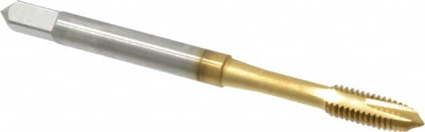 Spiral Point Tap: M4x0.70 Metric Coarse, 2 Flutes, Plug, 6H Class of Fit, High Speed Steel, TiN Coated MPN:2888105