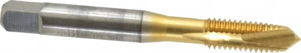 Spiral Point Tap: M8x1.25 Metric Coarse, 3 Flutes, Plug, 6H Class of Fit, High Speed Steel, TiN Coated MPN:2888405