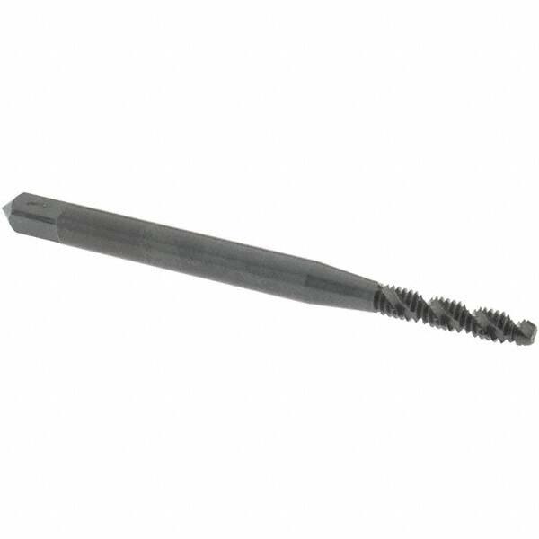 Spiral Flute Tap: #3-48 UNC, 2 Flutes, Modified Bottoming, 2B Class of Fit, Vanadium High Speed Steel, Oxide Coated MPN:2906001