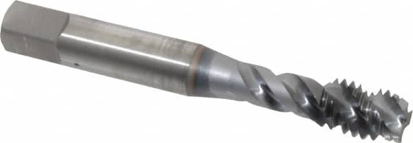 Spiral Flute Tap: 3/8-16 UNC, 3 Flutes, Modified Bottoming, 3B Class of Fit, Vanadium High Speed Steel, TICN Coated MPN:2931608