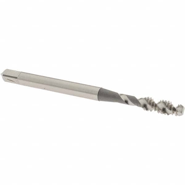 Spiral Flute Tap: #6-32 UNC, 2 Flutes, Bottoming, 2B Class of Fit, High Speed Steel, Bright/Uncoated MPN:2985200