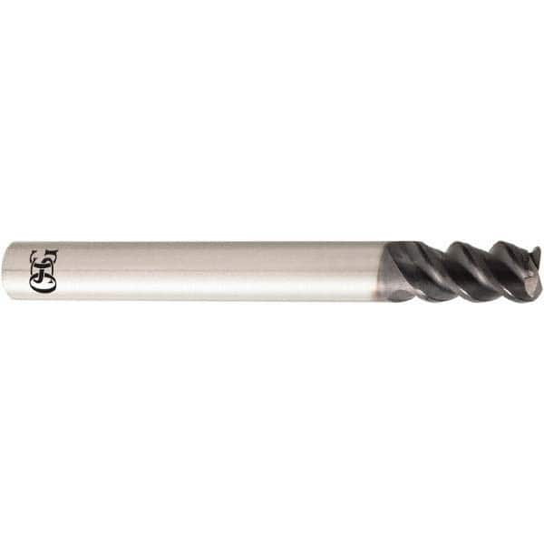 Corner Radius End Mill: 1 mm Dia, 2 mm LOC, 0.3 mm Radius, 3 Flutes, Solid Carbide MPN:3090002