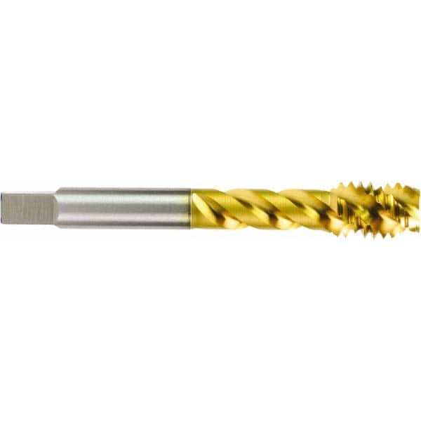 Spiral Flute Tap: #1-8 UNC, 4 Flutes, Semi-Bottoming, Powdered Metal, HR Coated MPN:3350001083