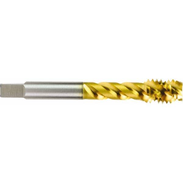 Spiral Flute Tap: #1-8 UNC, 4 Flutes, Semi-Bottoming, Powdered Metal, HR Coated MPN:3350001085