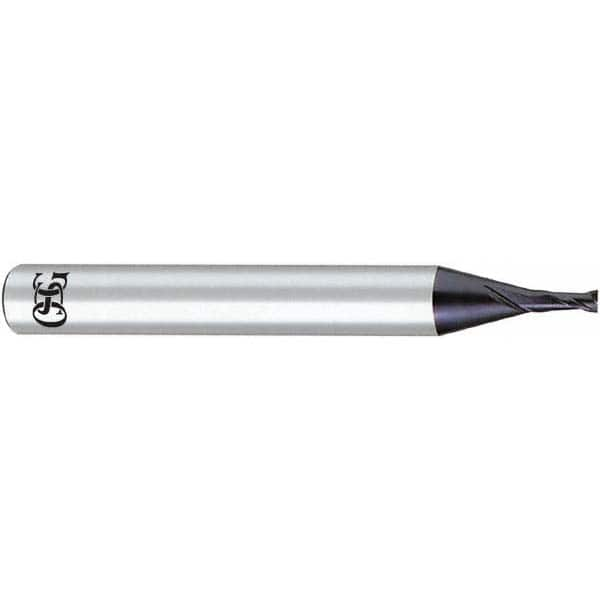 Corner Radius End Mill: 1 mm Dia, 1.5 mm LOC, 0.1 mm Radius, 2 Flutes, Solid Carbide MPN:37700002