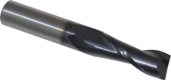 Square End Mill: 3/8'' Dia, 1'' LOC, 3/8'' Shank Dia, 2-1/2'' OAL, 2 Flutes, Solid Carbide MPN:402-375011