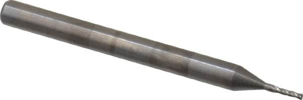 Square End Mill: 1/32'' Dia, 1/8'' LOC, 1/8'' Shank Dia, 1-1/2'' OAL, 4 Flutes, Solid Carbide MPN:404-0312