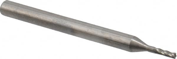 Square End Mill: 3/64'' Dia, 9/64'' LOC, 1/8'' Shank Dia, 1-1/2'' OAL, 4 Flutes, Solid Carbide MPN:404-0469