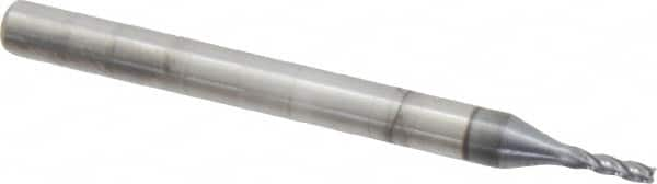 Square End Mill: 3/64'' Dia, 9/64'' LOC, 1/8'' Shank Dia, 1-1/2'' OAL, 4 Flutes, Solid Carbide MPN:404-046911