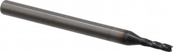 Square End Mill: 1/16'' Dia, 3/16'' LOC, 1/8'' Shank Dia, 1-1/2'' OAL, 4 Flutes, Solid Carbide MPN:404-062511