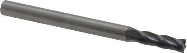 Square End Mill: 7/64'' Dia, 3/8'' LOC, 1/8'' Shank Dia, 1-1/2'' OAL, 4 Flutes, Solid Carbide MPN:404-109411