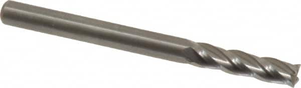 Square End Mill: 1/8'' Dia, 1/2'' LOC, 1/8'' Shank Dia, 1-1/2'' OAL, 4 Flutes, Solid Carbide MPN:404-1250